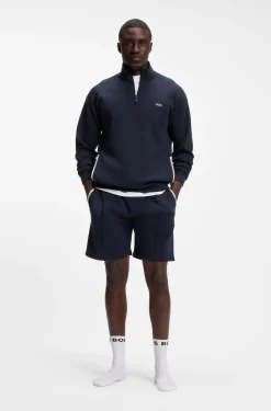 Cotton-blend shorts with metallic logo