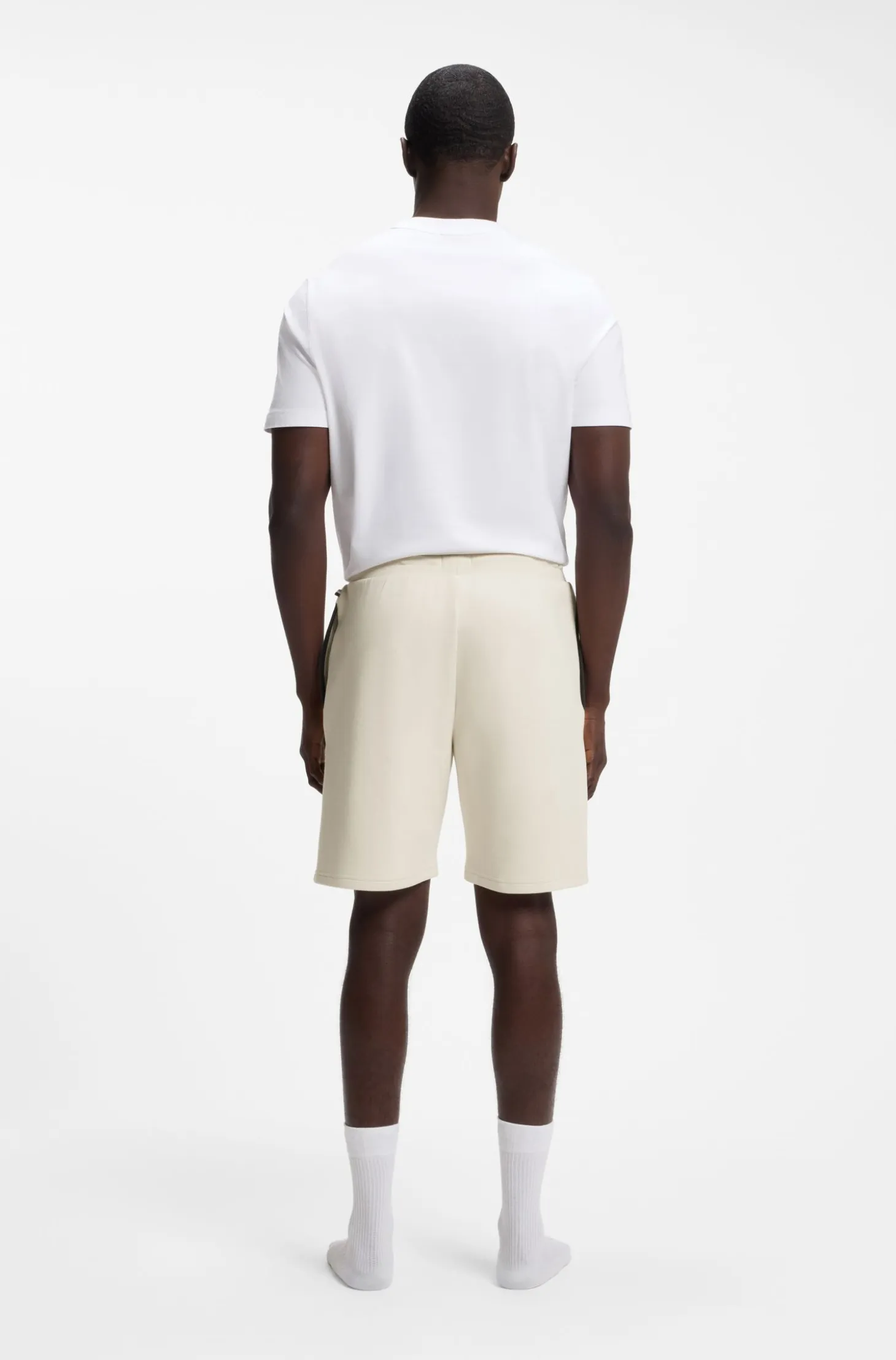 Cotton-blend shorts with metallic logo