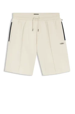 Cotton-blend shorts with metallic logo