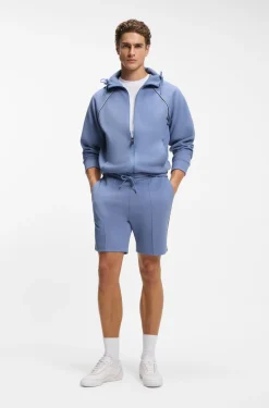 Cotton-blend shorts with piped trims