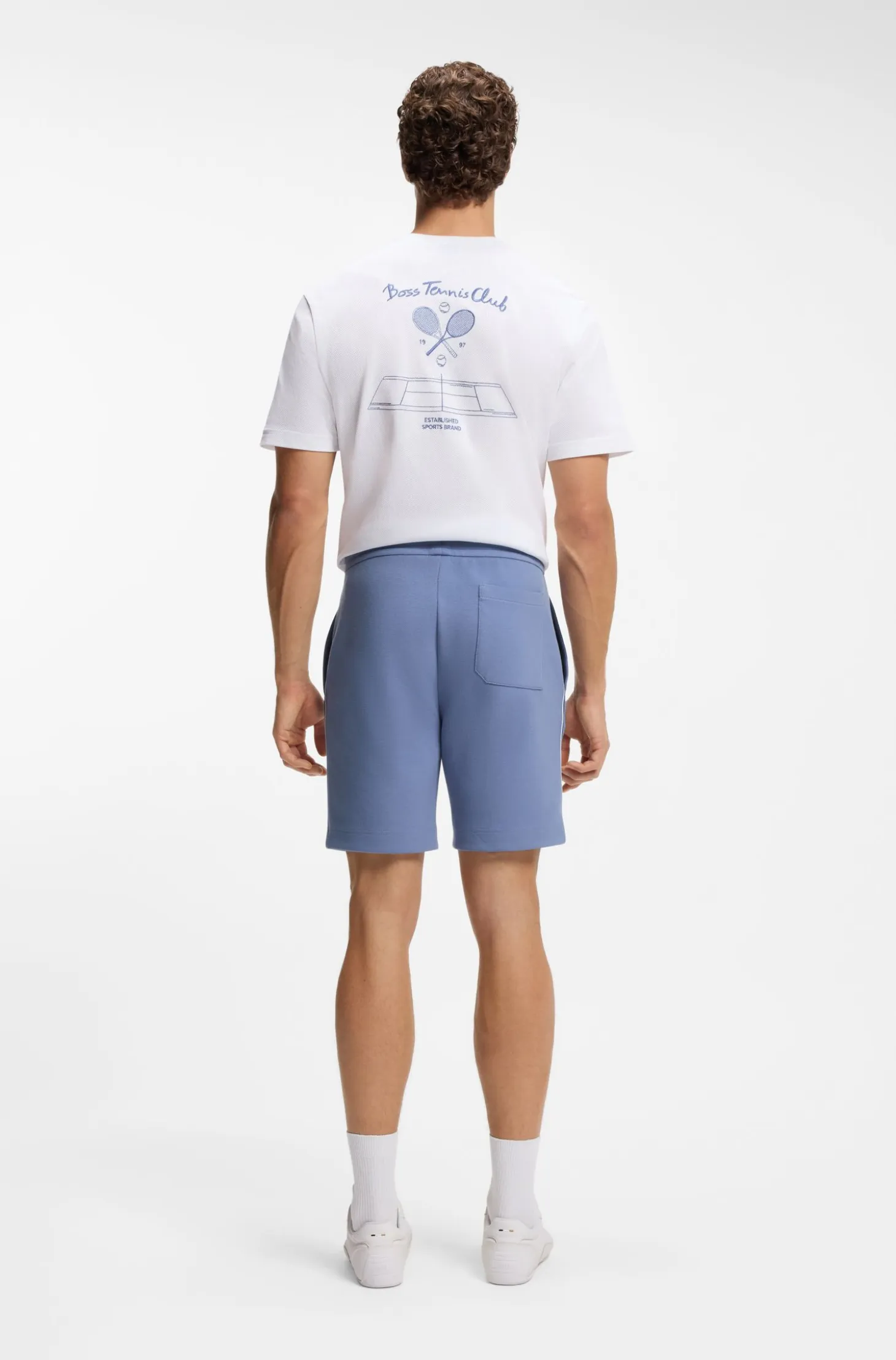 Cotton-blend shorts with piped trims