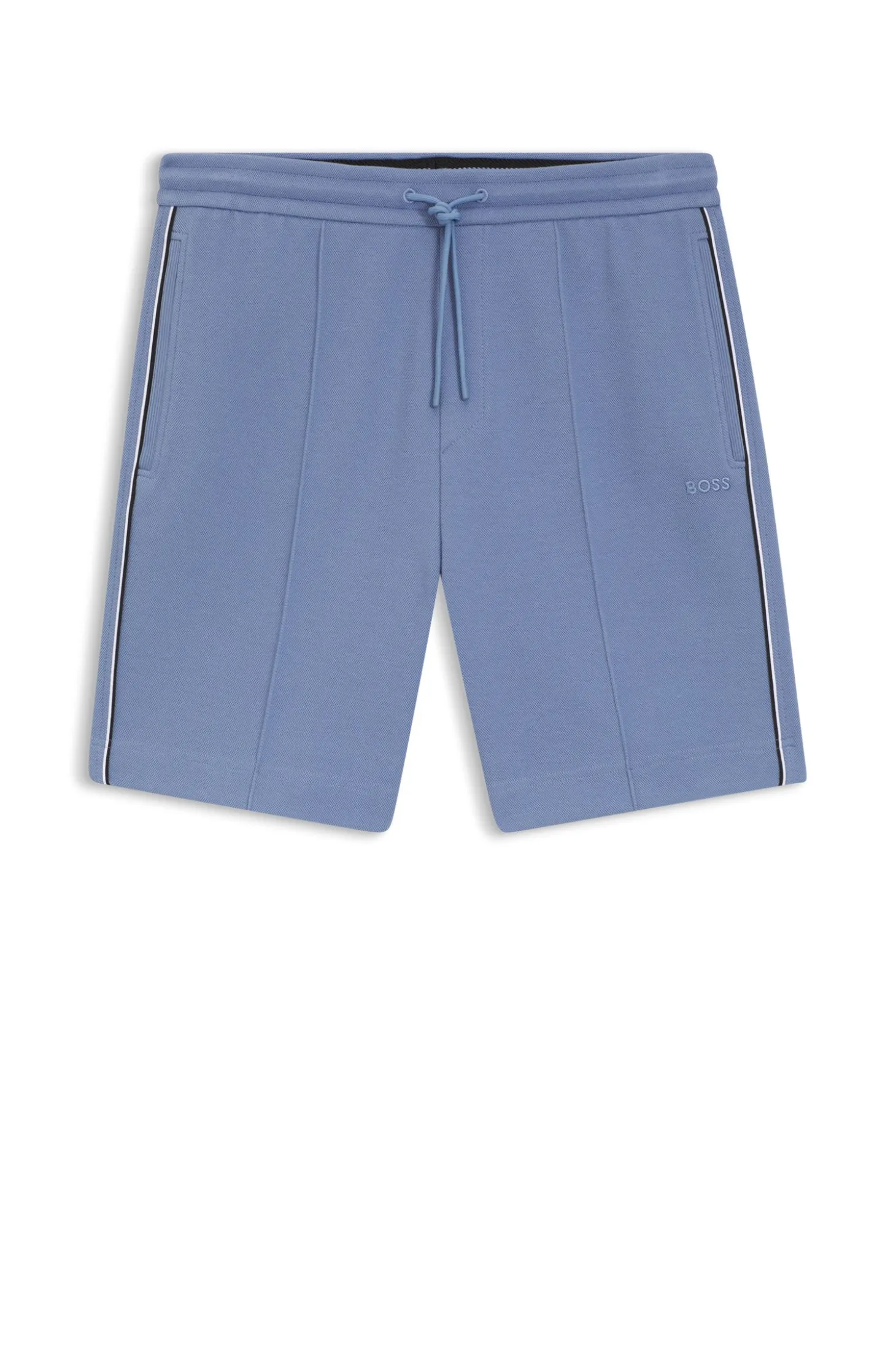 Cotton-blend shorts with piped trims