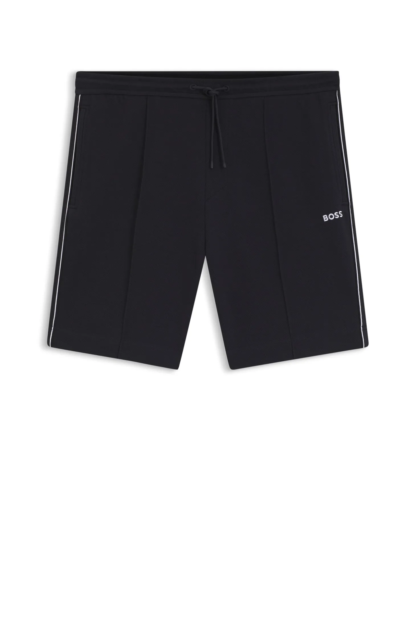 Cotton-blend shorts with piped trims