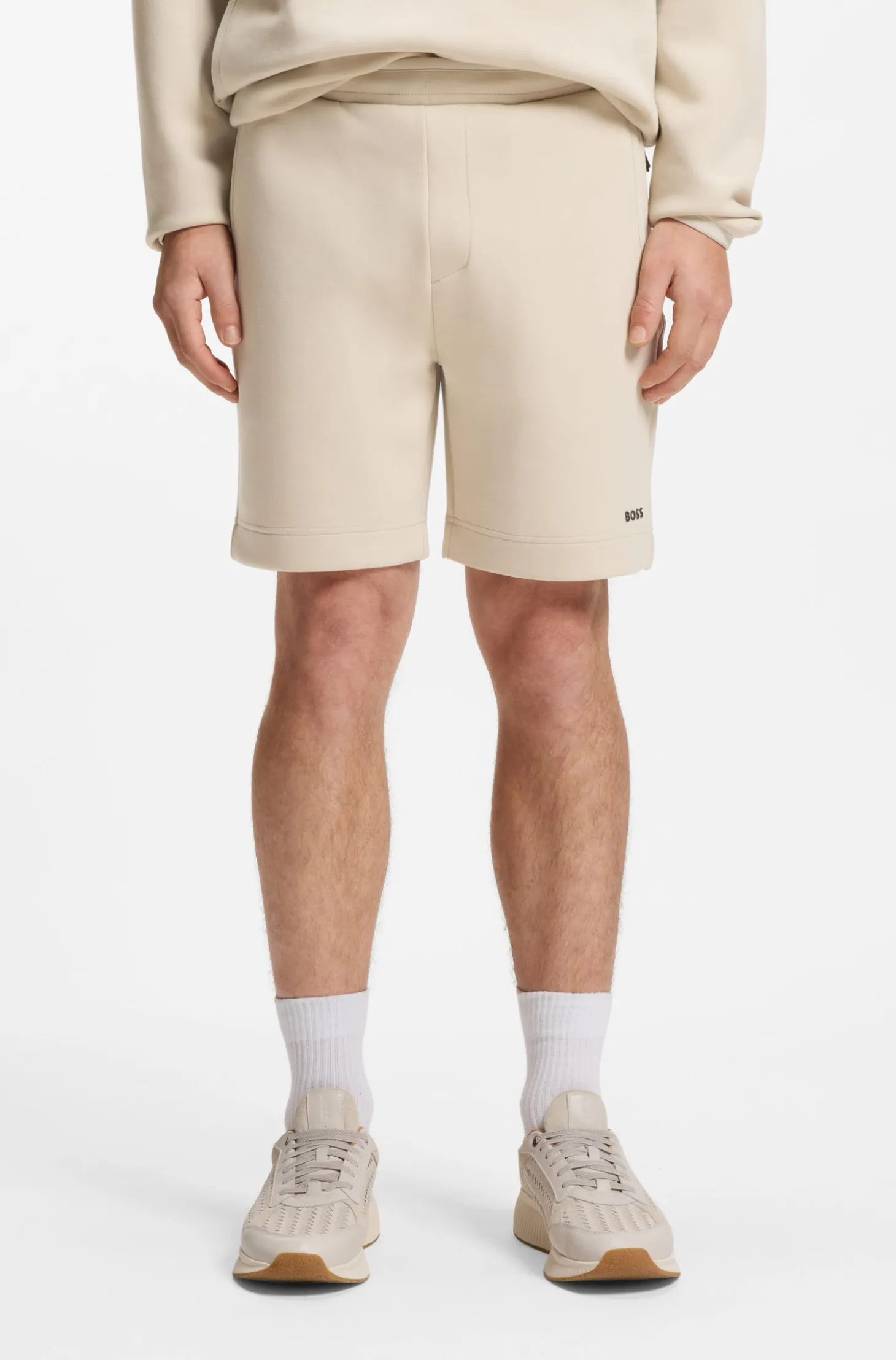 Cotton-blend shorts with reflective graphic