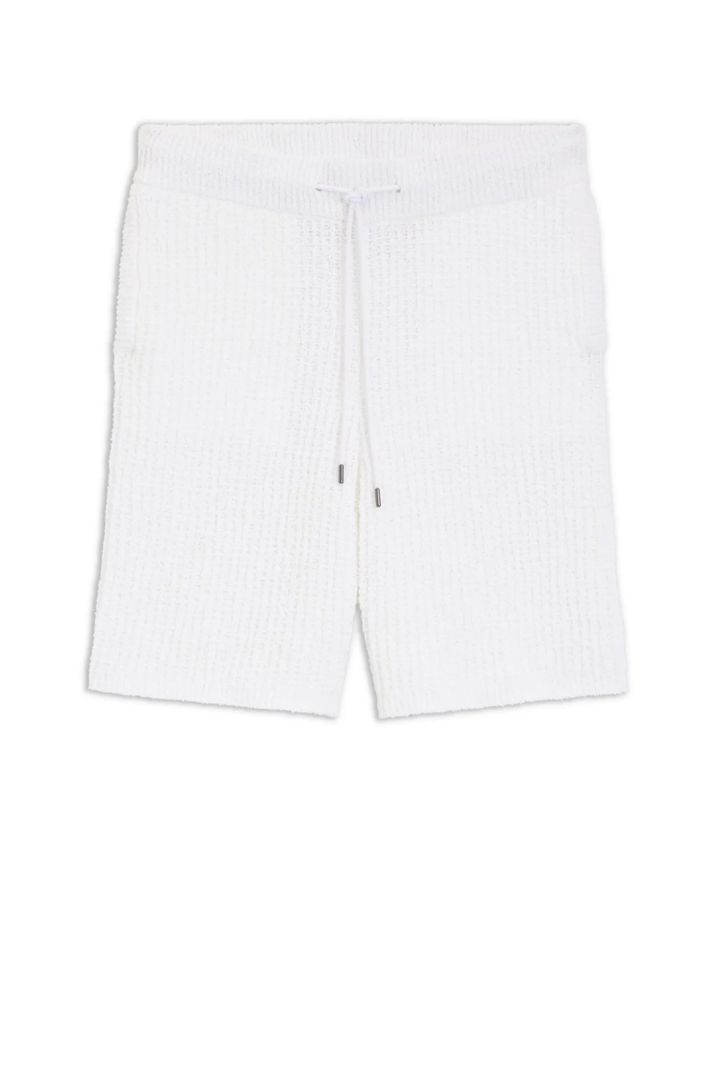 Cotton-blend shorts with rib knit