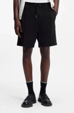 Cotton-blend shorts with stacked-logo trim