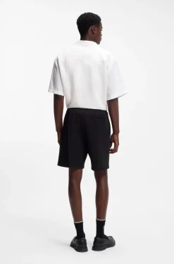 Cotton-blend shorts with stacked-logo trim