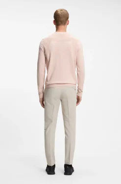 Cotton-blend sweater with bodymapping structure