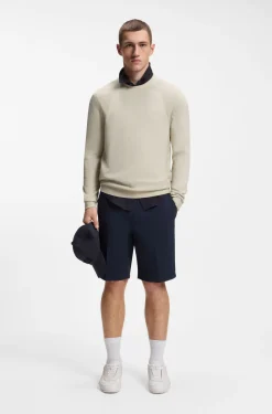 Cotton-blend sweater with bodymapping structure