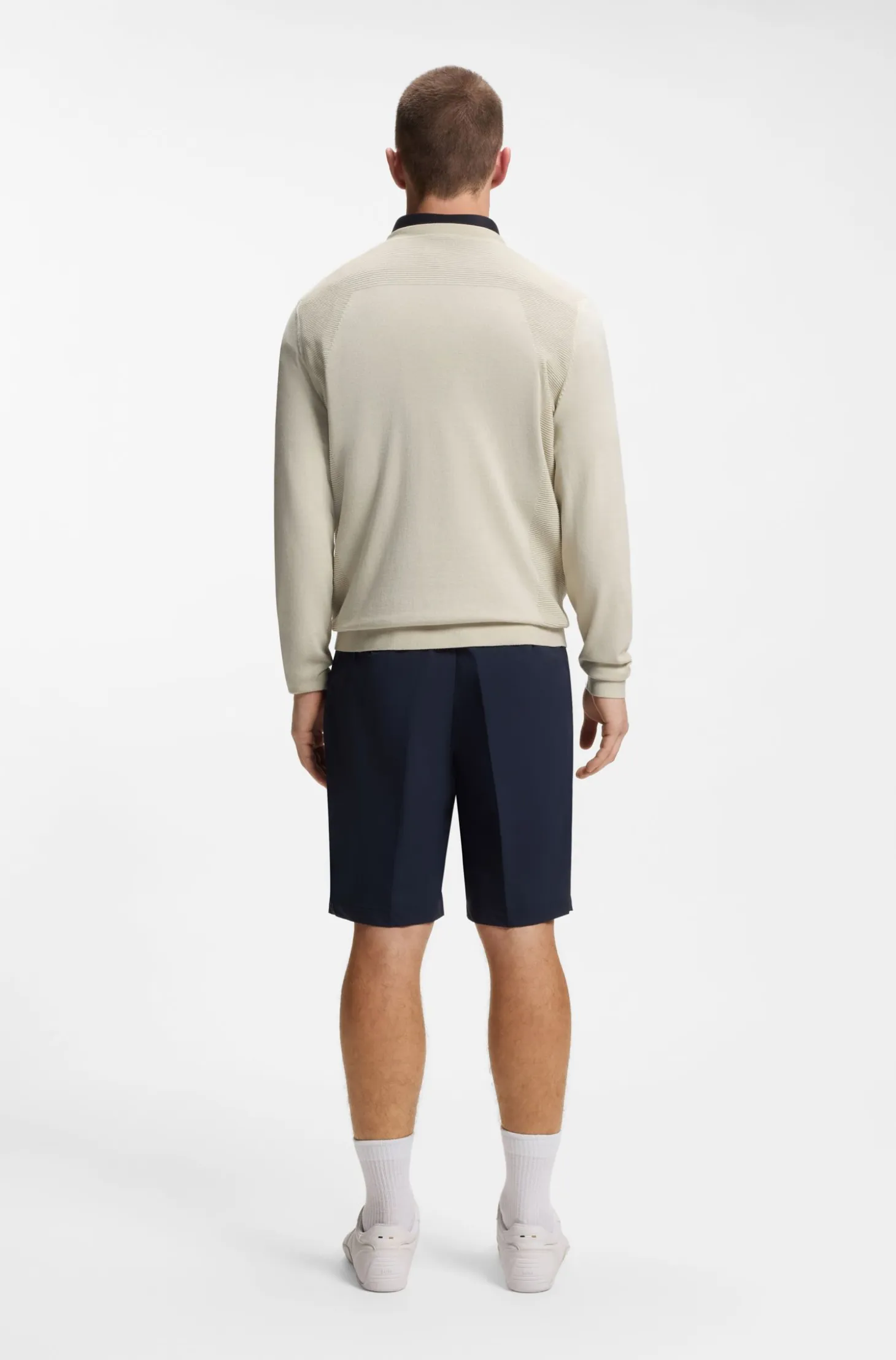 Cotton-blend sweater with bodymapping structure