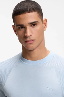 Cotton-blend sweater with bodymapping structure