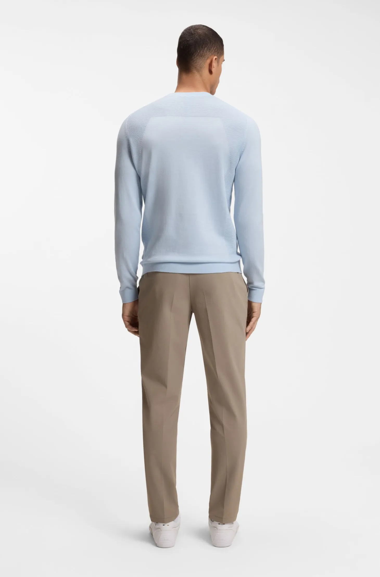 Cotton-blend sweater with bodymapping structure