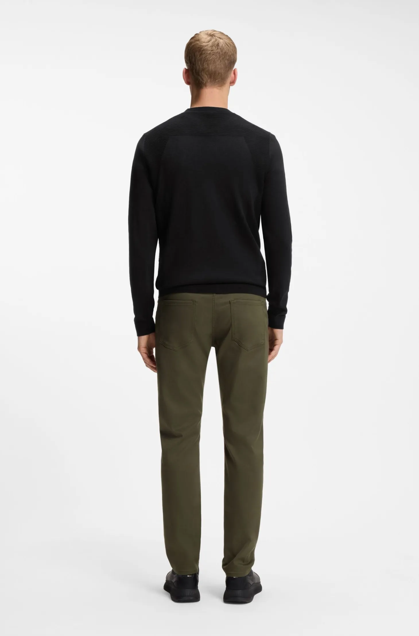 Cotton-blend sweater with bodymapping structure
