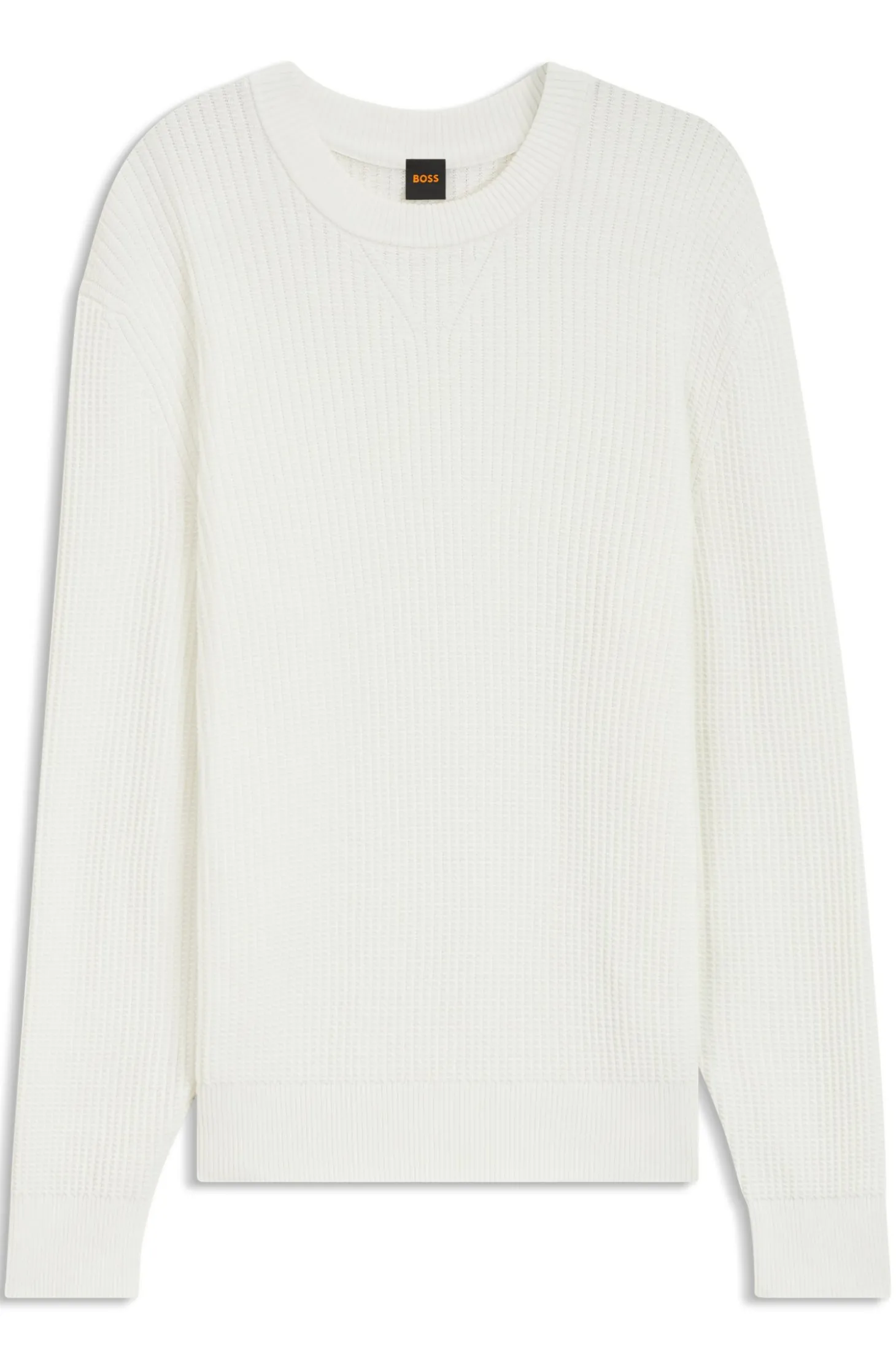 Cotton-blend sweater with 3D knitted structure