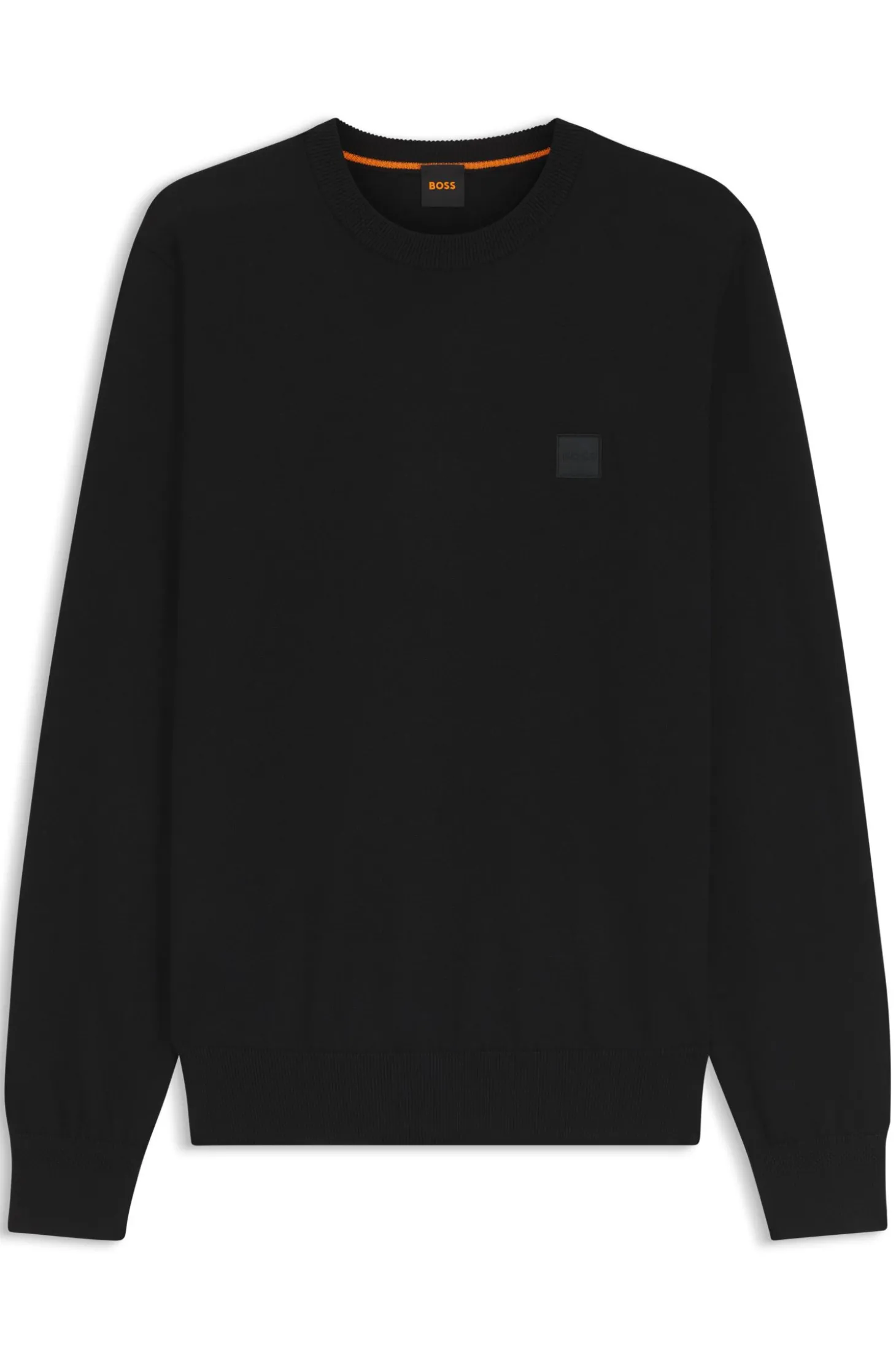 Cotton-blend sweater with logo patch