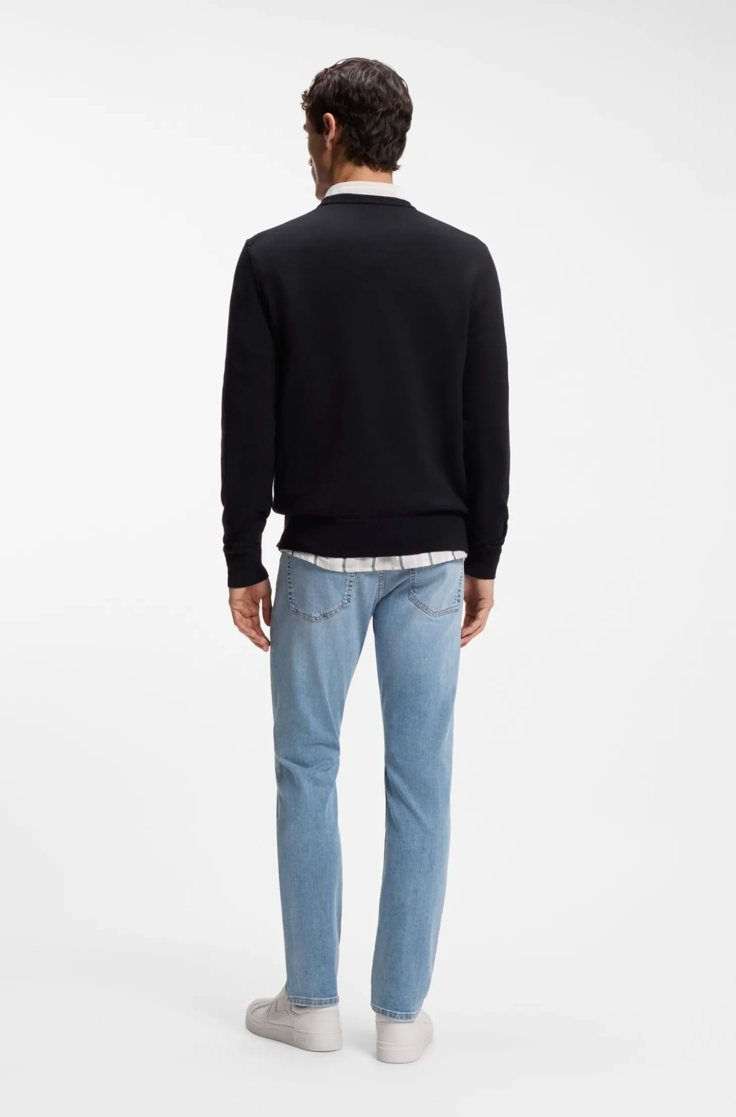 Cotton-blend sweater with logo patch