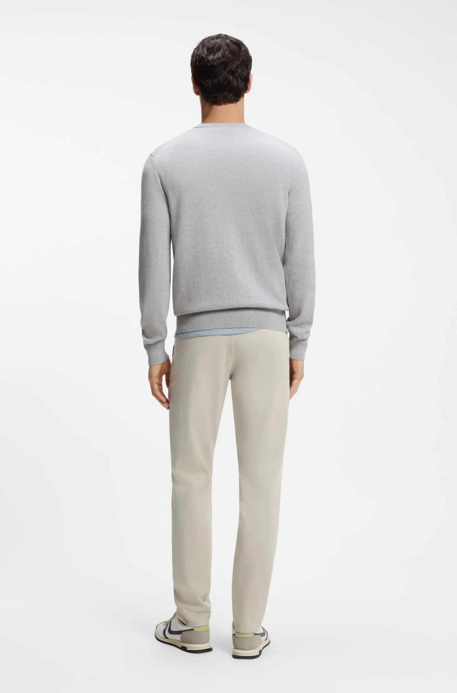Cotton-blend sweater with logo patch