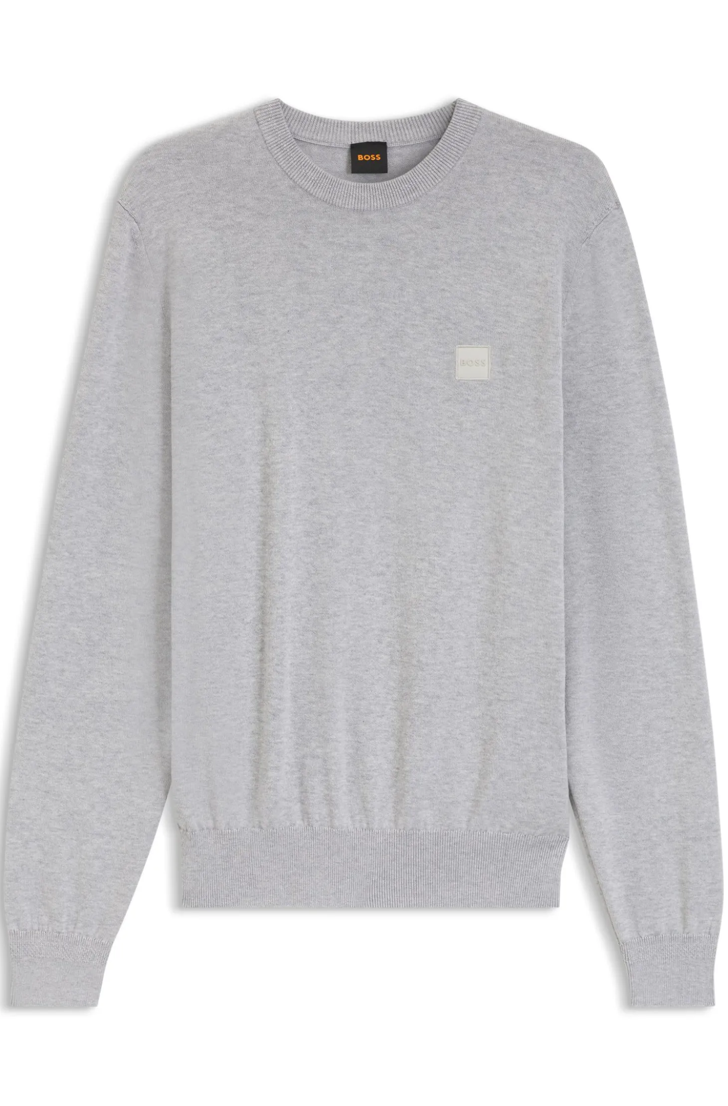 Cotton-blend sweater with logo patch
