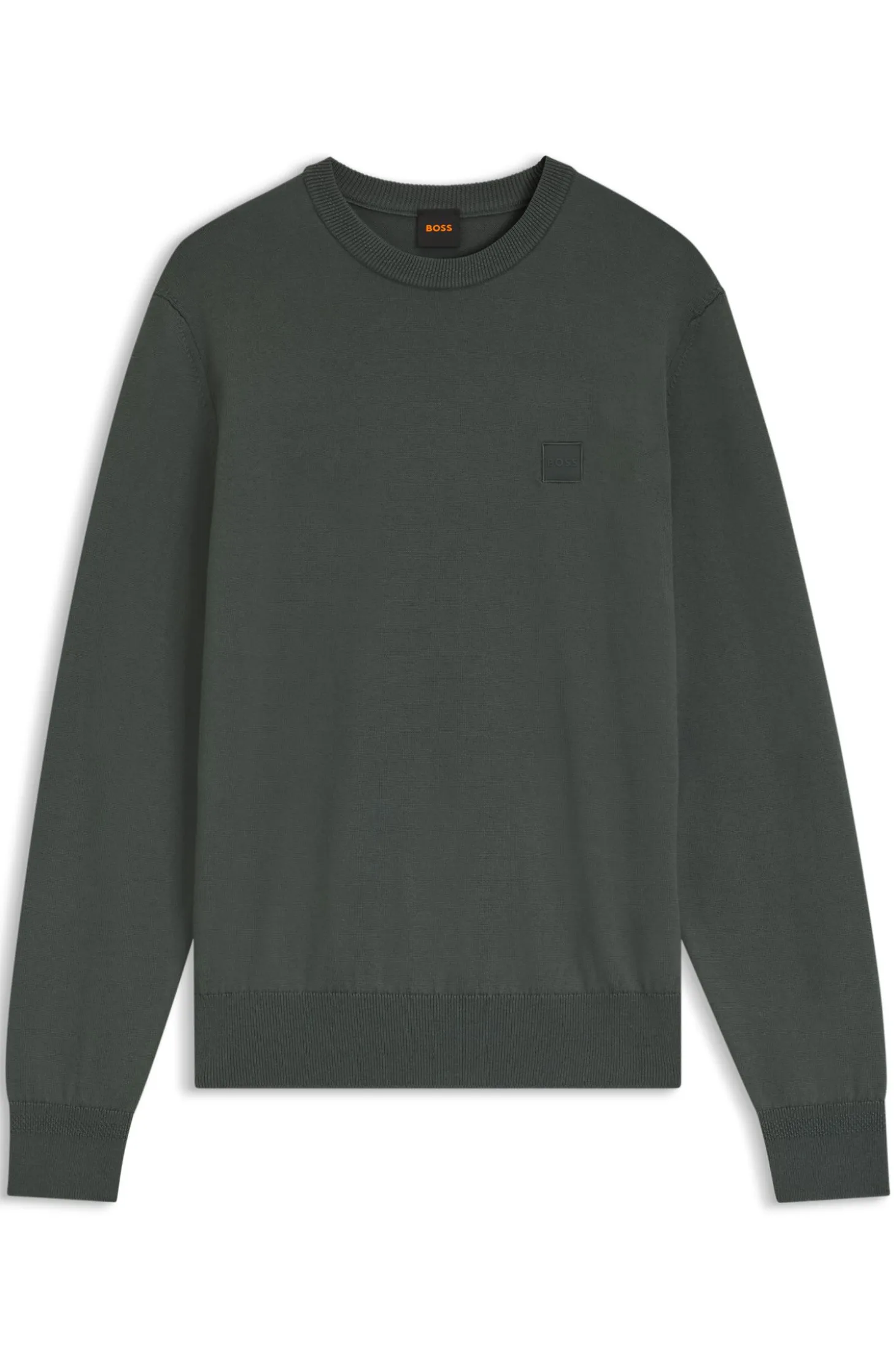 Cotton-blend sweater with logo patch