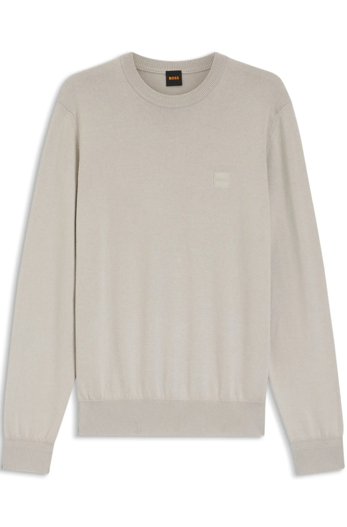 Cotton-blend sweater with logo patch