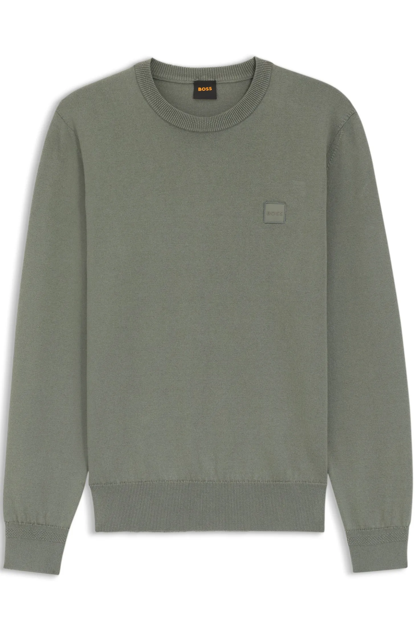 Cotton-blend sweater with logo patch