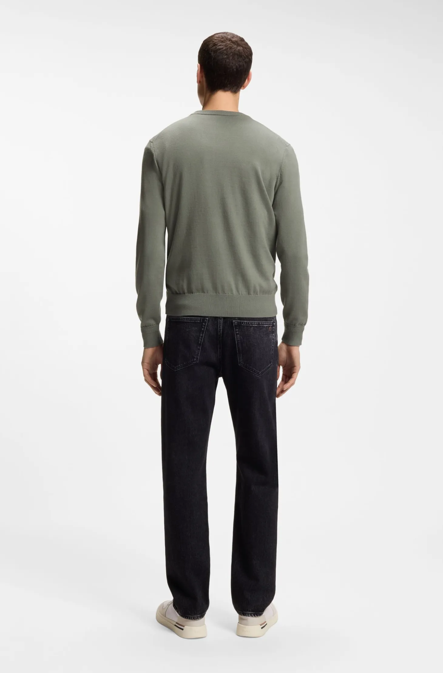 Cotton-blend sweater with logo patch