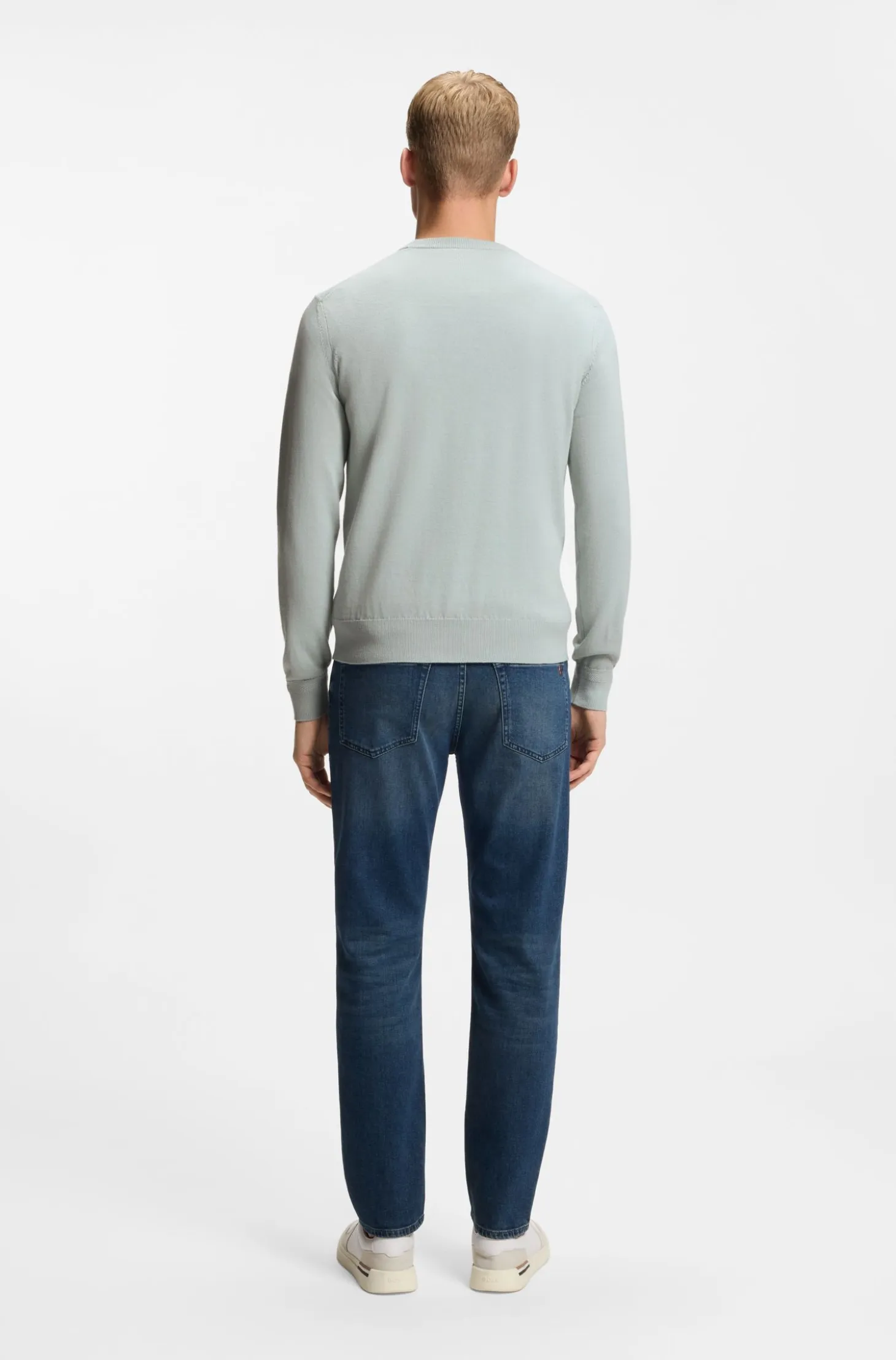 Cotton-blend sweater with logo patch