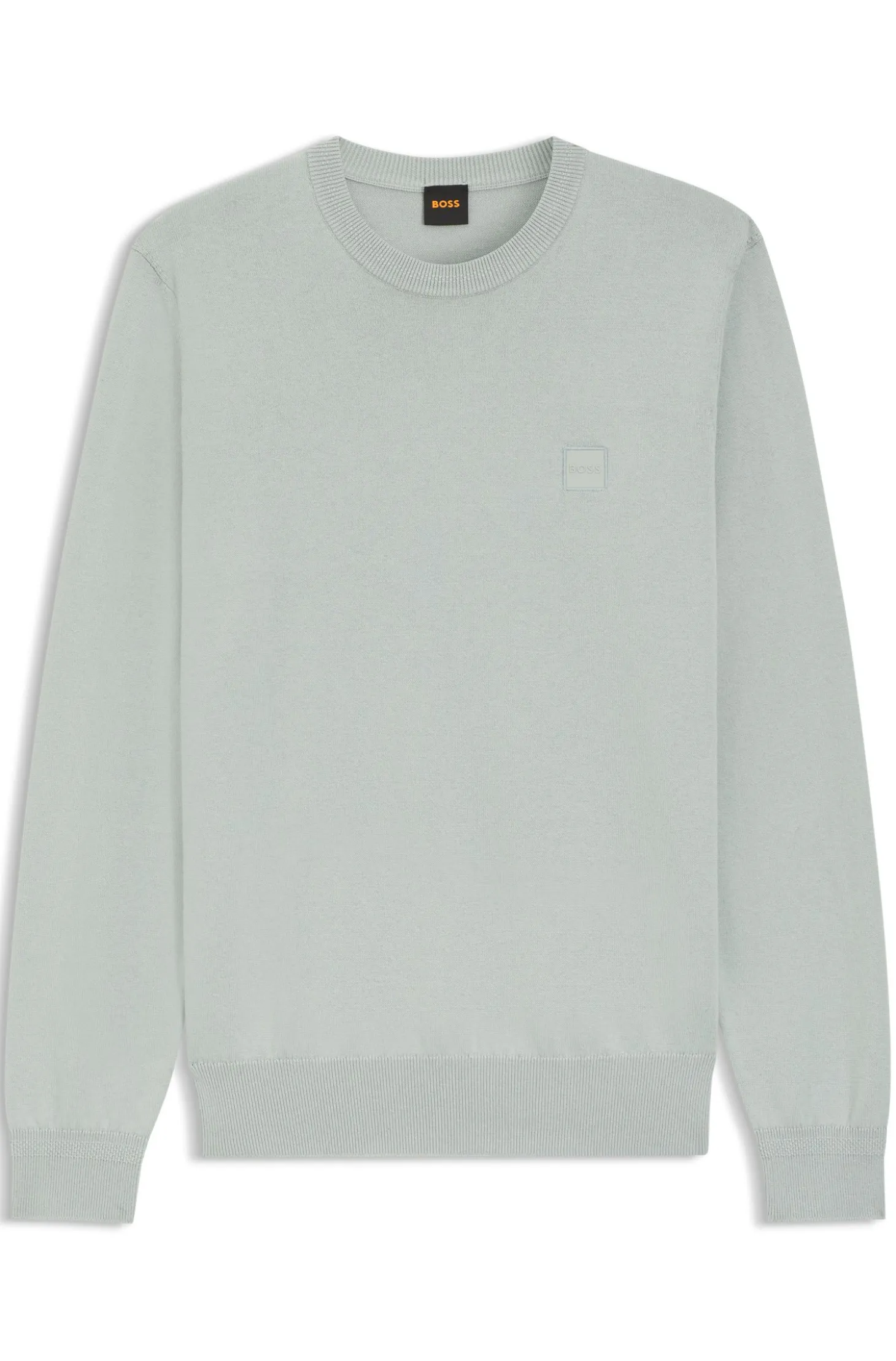 Cotton-blend sweater with logo patch