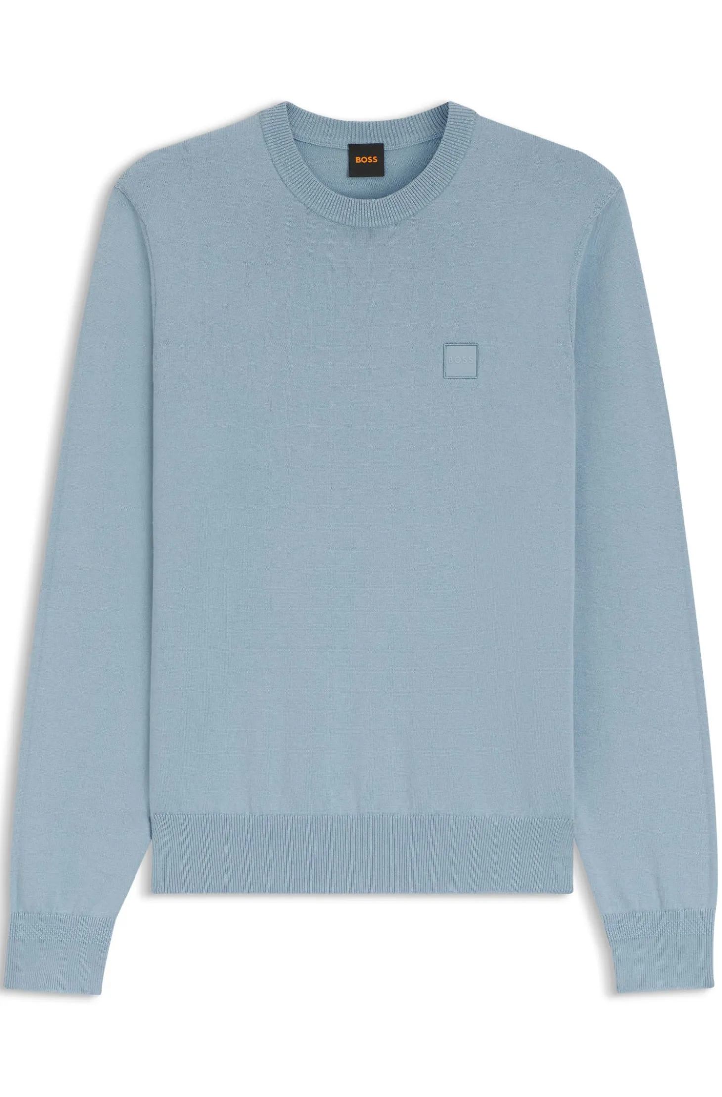 Cotton-blend sweater with logo patch