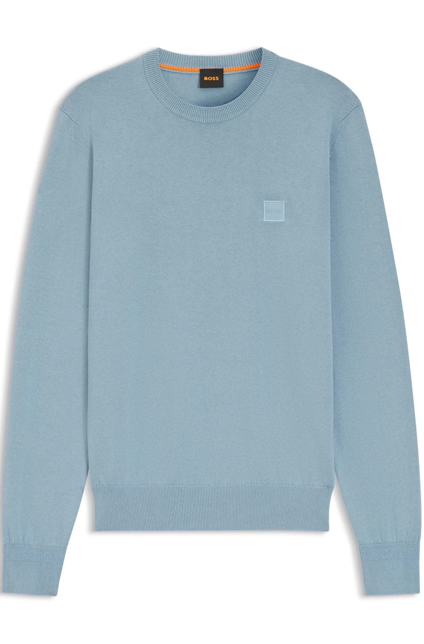Cotton-blend sweater with logo patch