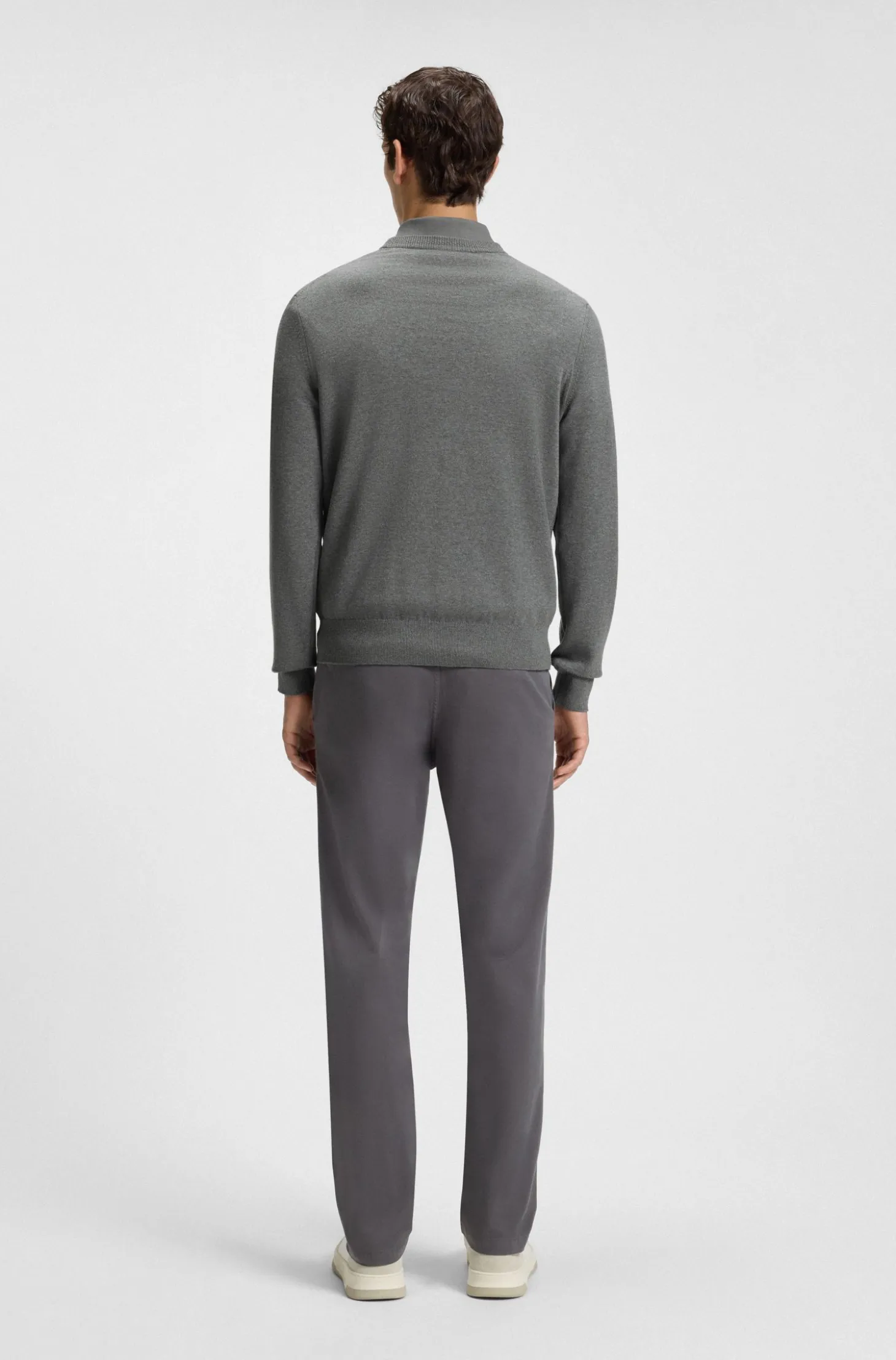Cotton-blend sweater with logo patch