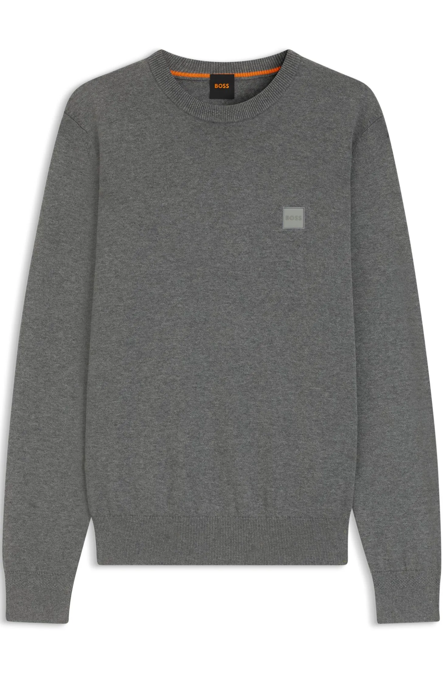 Cotton-blend sweater with logo patch