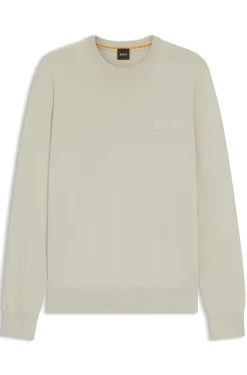 Cotton-blend sweater with logo patch