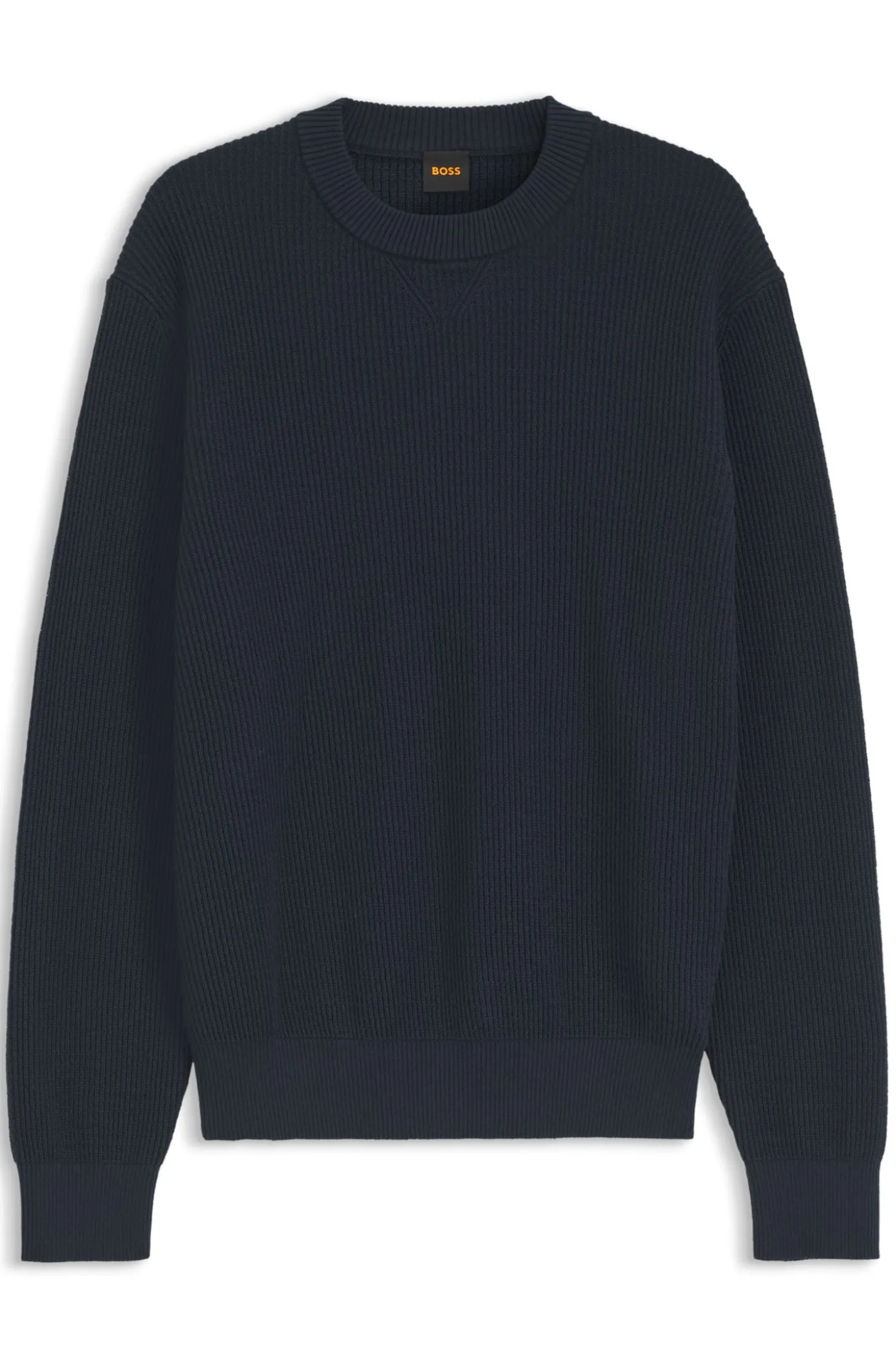 Cotton-blend sweater with ribbed knit