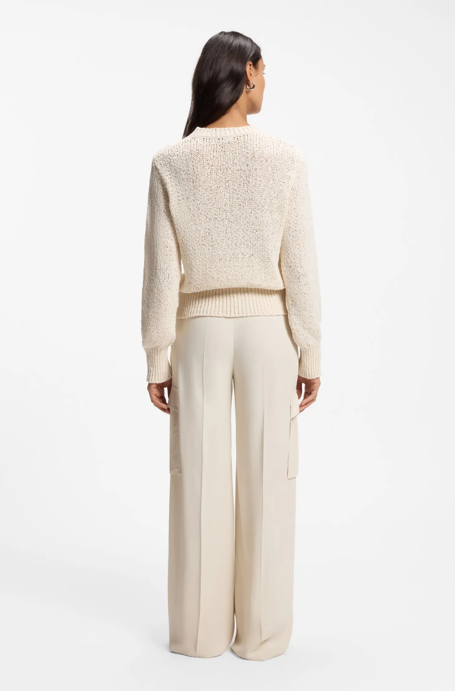 Cotton-blend sweater with structured knit