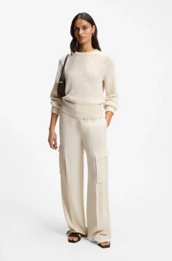 Cotton-blend sweater with structured knit