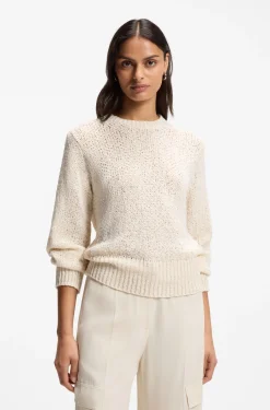 Cotton-blend sweater with structured knit