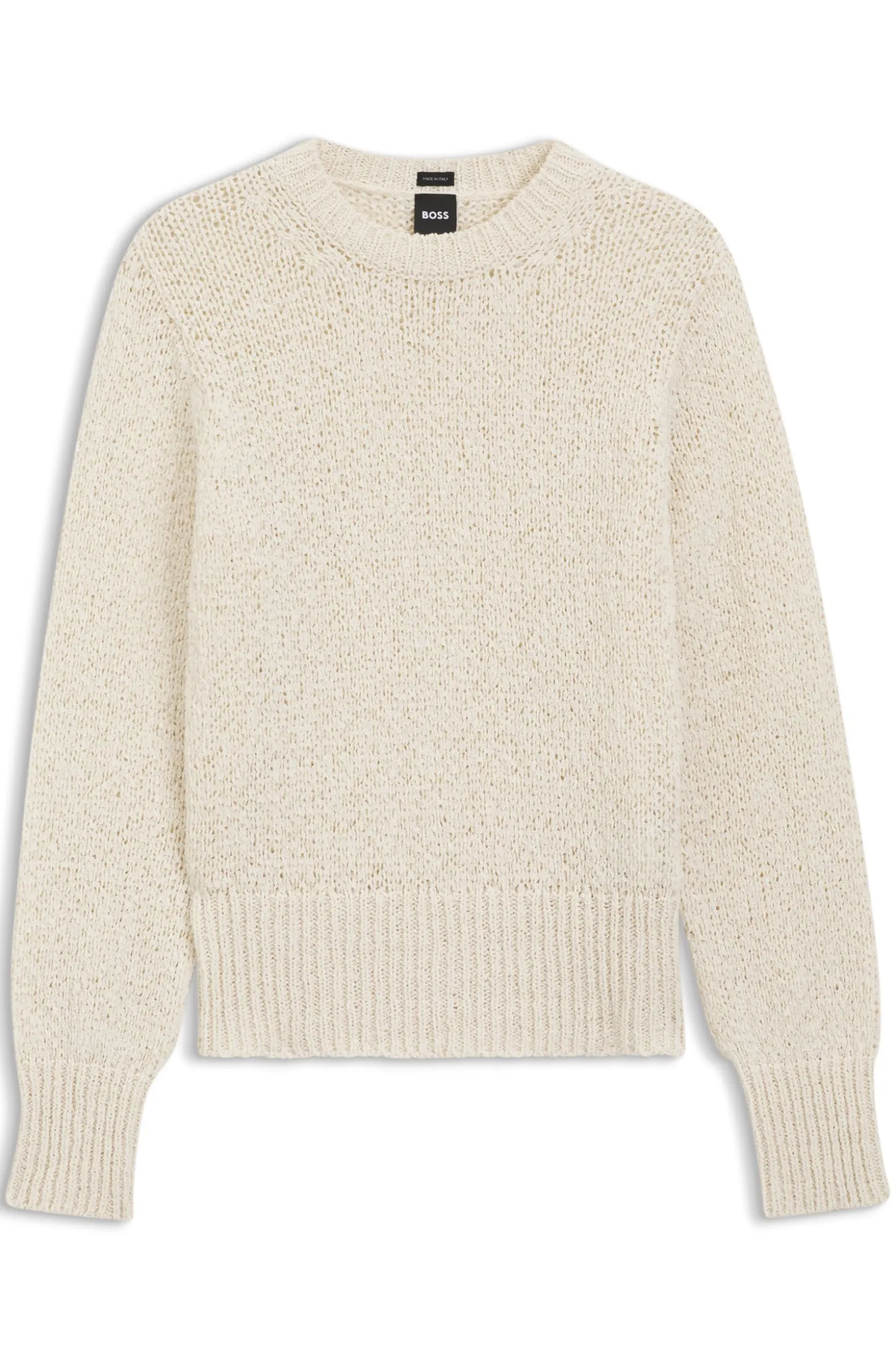 Cotton-blend sweater with structured knit