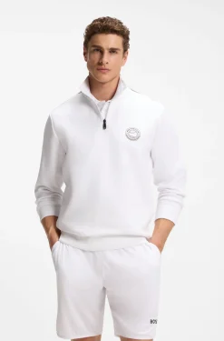 Cotton-blend sweatshirt with tennis artwork
