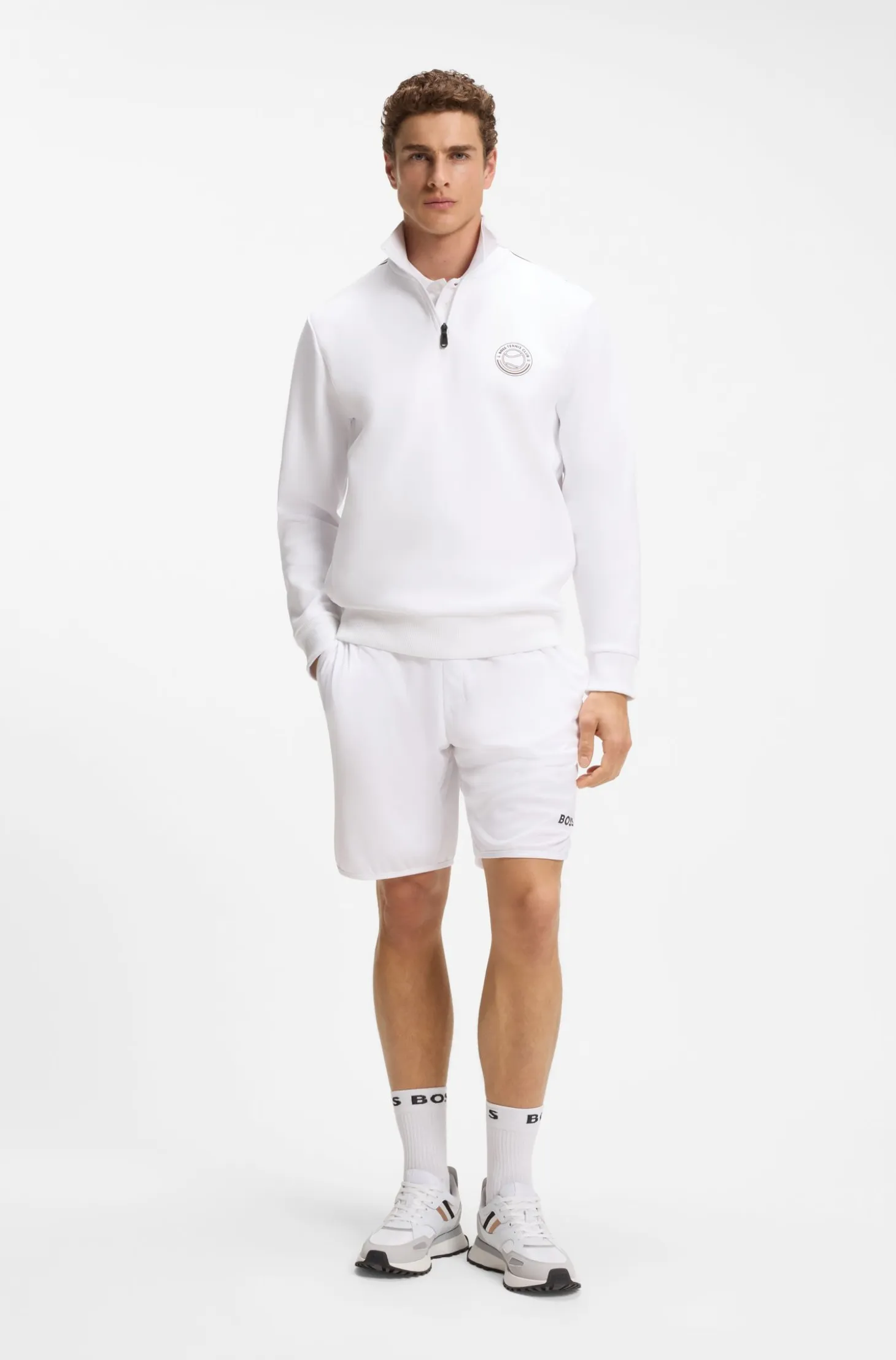 Cotton-blend sweatshirt with tennis artwork
