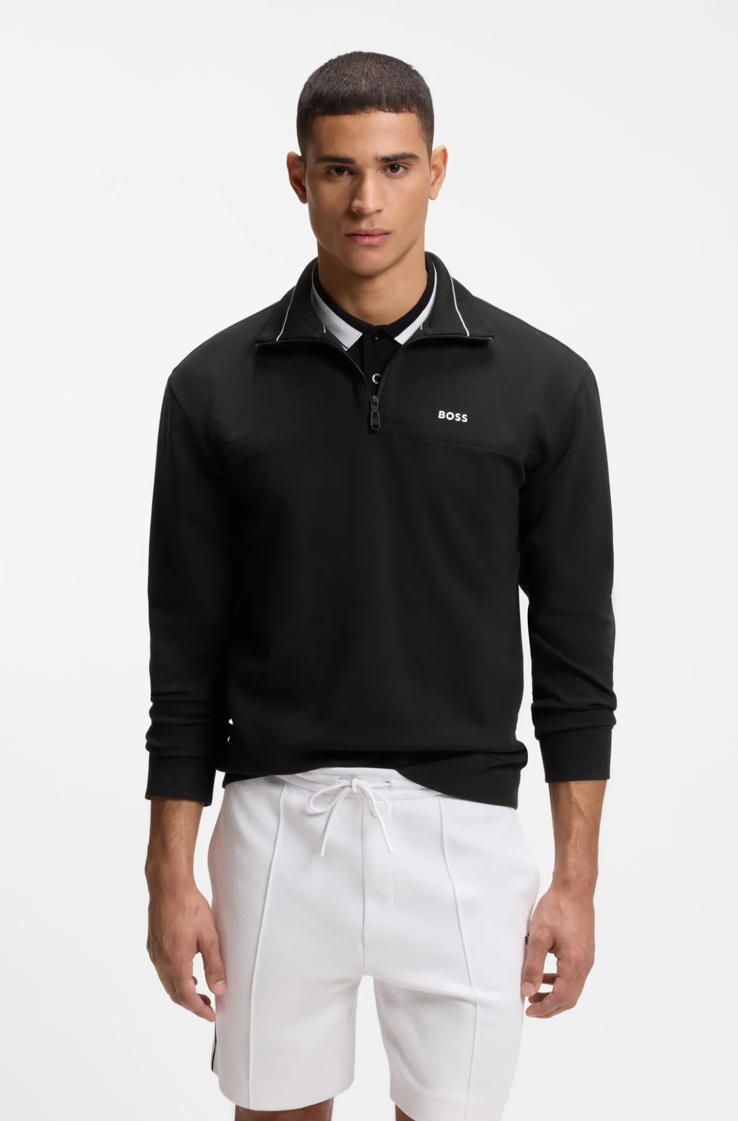 Cotton-blend sweatshirt with embroidered logo