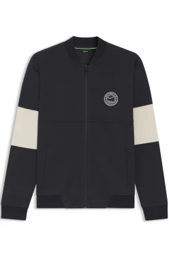 Cotton-blend sweatshirt with tennis-themed logo