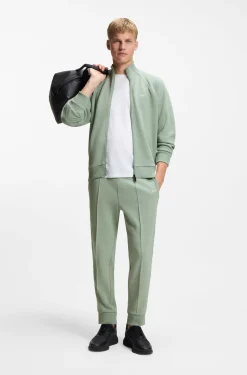 Cotton-blend sweatshirt with contrast piping