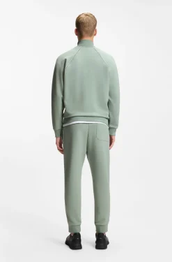 Cotton-blend sweatshirt with contrast piping