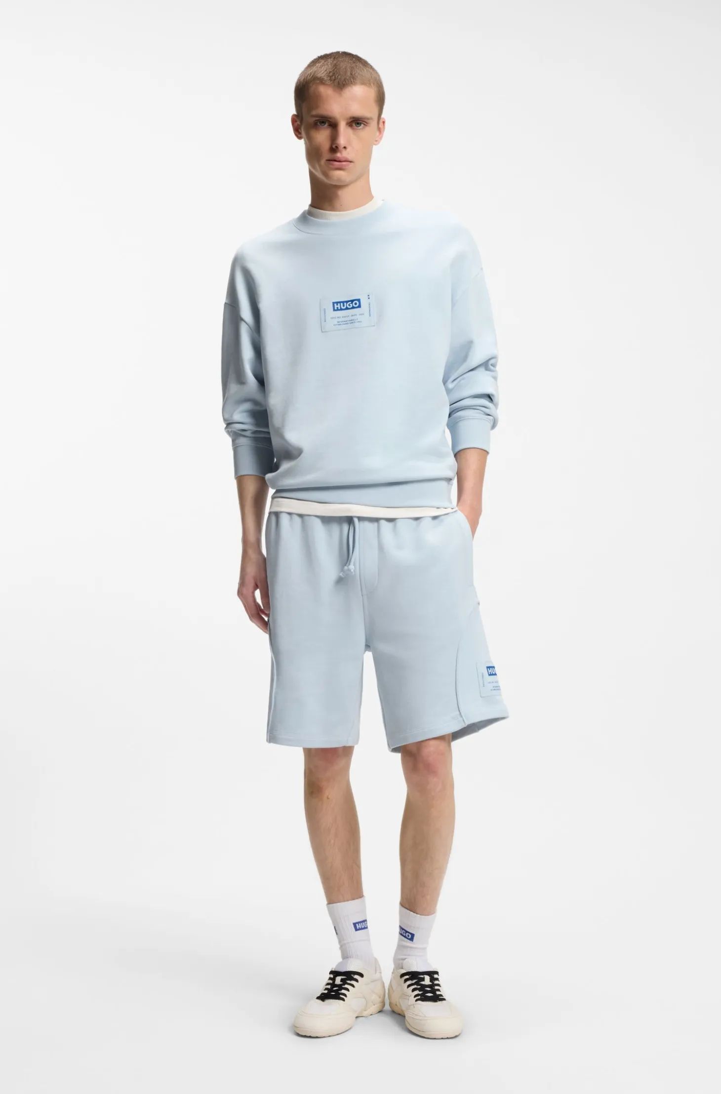 Cotton-blend sweatshirt with logo label