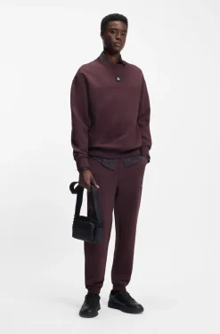 Cotton-blend sweatshirt with stacked-logo badge