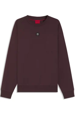 Cotton-blend sweatshirt with stacked-logo badge