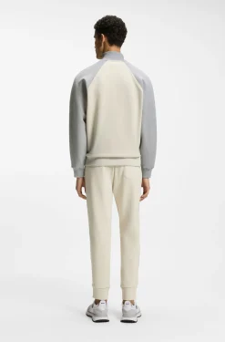 Cotton-blend sweatshirt with contrast piping