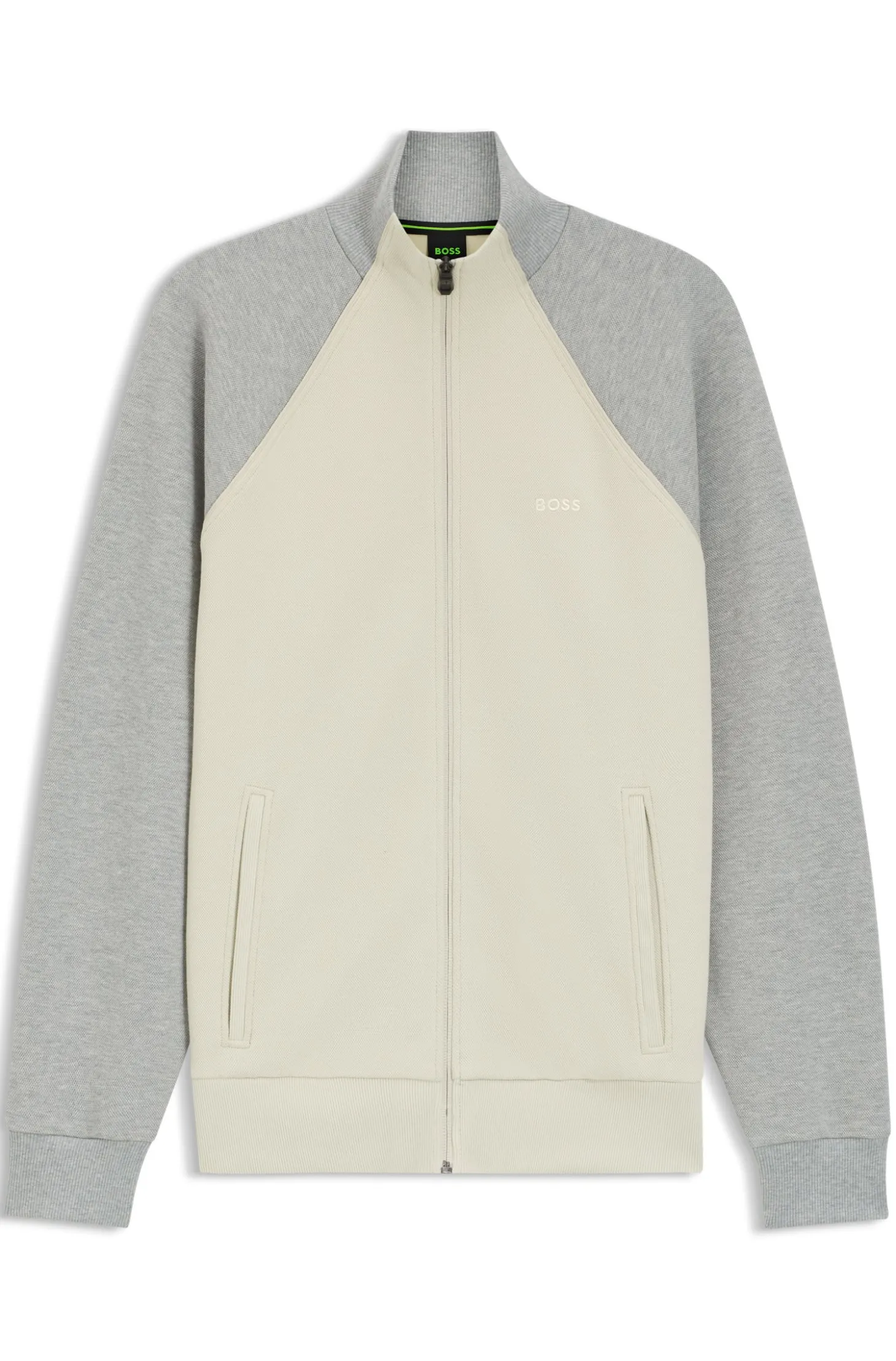 Cotton-blend sweatshirt with contrast piping