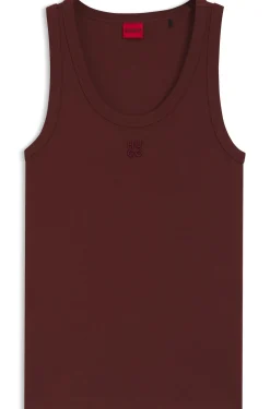 Cotton-blend tank top with stacked-logo embroidery